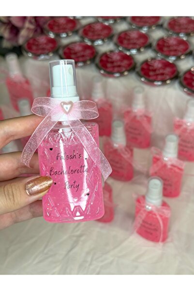 eliz 15 Adet Pembe Simli Mika Plastik Kolonya Bebek Söz Nişan Nikah Kına Bride