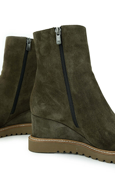 Tamer Tanca Kadın Hakiki Deri Haki Süet Casual Bot