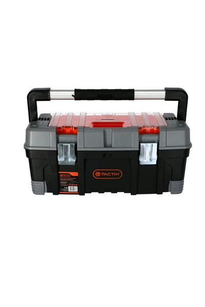 Tactix Tool Box with Removable Top Organizer and Tote Tray 22inch