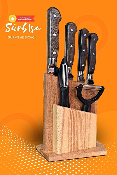 Sürbisa Sürmene Sürbısa 61602-YM El Yapımı Ahşap Sap Mutfak Bıçak Seti