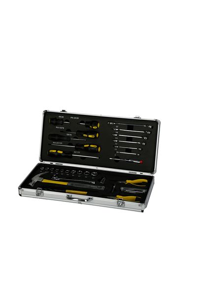 Zuco 38-Piece Sturdy Aluminum Box Tool Set with Non-Slip Grip