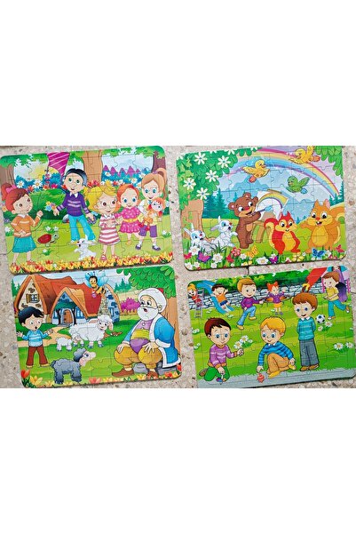 ASLANKAR 25x35 Hikayeli Arkası Boyamalı Yapboz 4 Lü Set Karışık