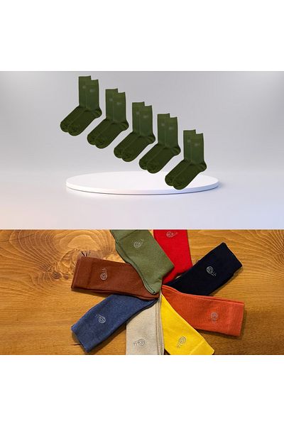 babbelt Khaki 5 Pairs Flexible and Comfortable Socks