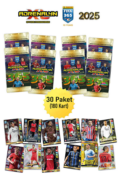 hediyecik Fifa 365 Adrenalyn Xl 2025 بطاقات لاعب كرة القدم 30 عبوة (180 بطاقة)