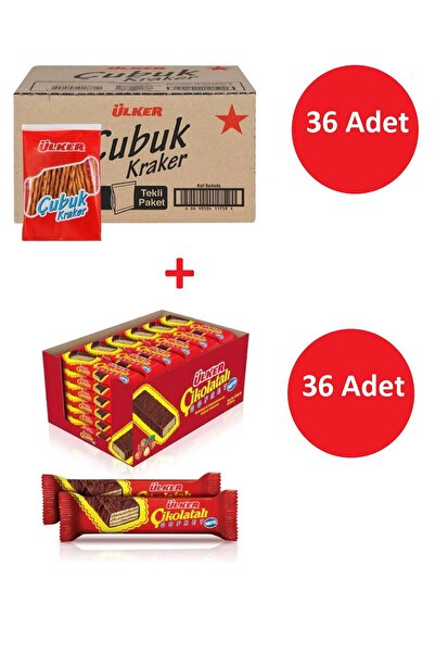 Ülker Ülker Çubuk Kraker ve Çikolatalı Gofret (36+36 Adet)