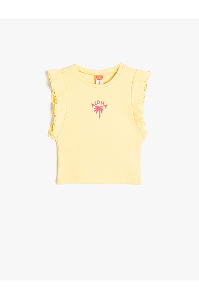 Koton Embroidered Cotton Crew Neck Sleeveless Undershirt