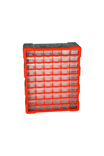 Tactix 60-Drawer Compact and Durable Plastic Storage Box