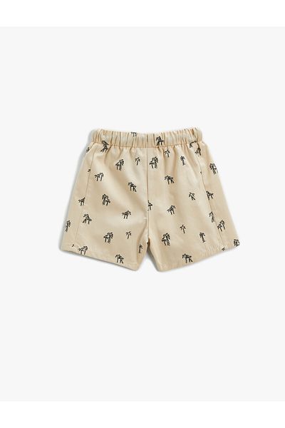 Koton Shorts Palm Tree Printed Elastic Waist Cotton