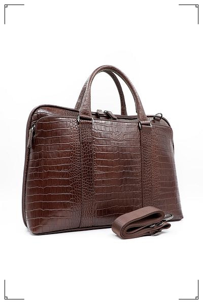 Derimo Leather حقيبة كمبيوتر محمول وحقيبة من الجلد الطبيعي