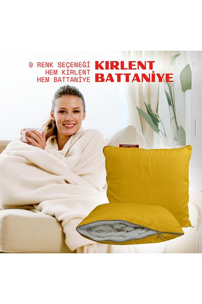 XPERMATE Yellow Tv Blanket Pillow - 145X205 Throw Pillow Welsoft, Airplane Pillow & Travel Pillow
