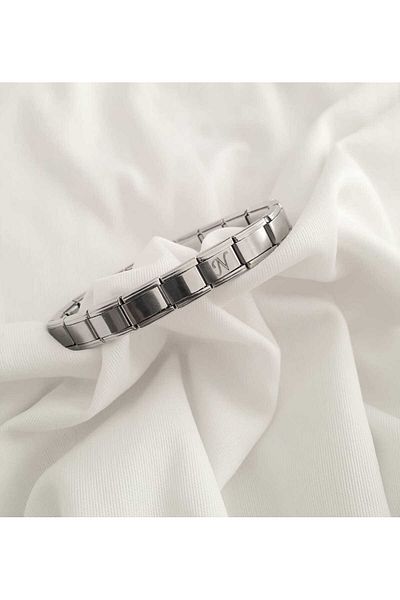 bijoux uniques Steel N Letter Italian Bracelet