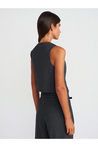 Dilvin 60562 Short Custom Made Vest-Dark Gray