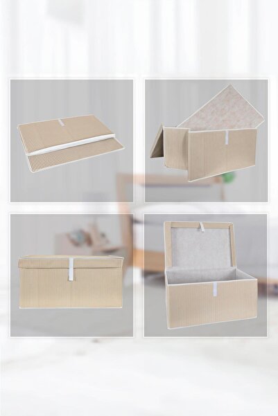 ALAS 5 Adet -mega Kapaklı Çok Amaçlı Çamaşır-saklama-düzenleme Vb. Hurç, Kutu Mega 60x40x30 -kahve