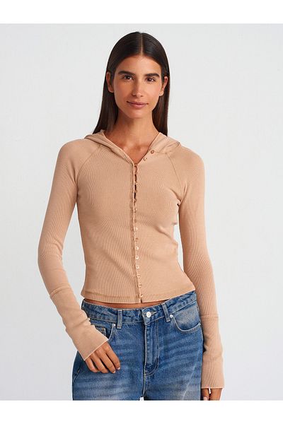 Dilvin 31288 Beige Hooded Washing Effect Ball
