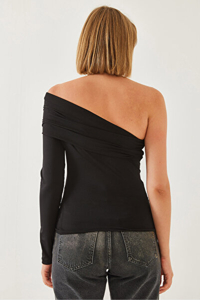 Bianco Lucci Kadın Madonna Yaka Tek Kollu Bluz 379 60351139