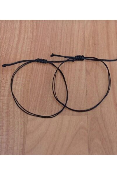 Duayen Design Unisex Arkadaş Sevgili Çift Siyah İp Bileklik