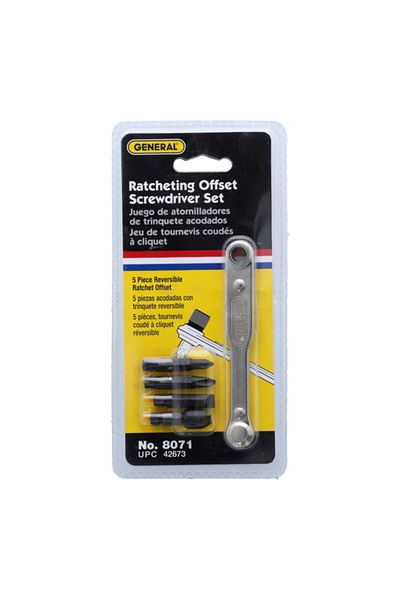 GENERAL 5-Piece Ratcheting Offset Screwdriver Set 8071