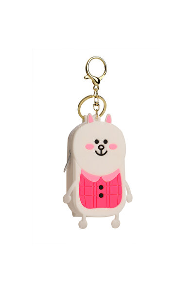 FOURSOLOS Beyaz Emojili Silikon Cüzdan-Anahtarlık, No:216