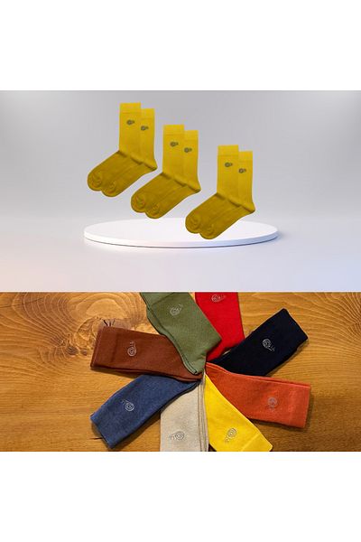 babbelt Yellow 3 Pairs Flexible and Comfortable Socks