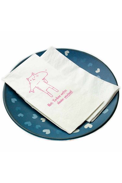 PALTO TASARIM Don'T Forget to Breathe When You Eat! Patterned Napkins - Pack of 20 Patterned Presentation Napkins
