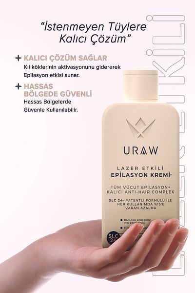 Uraw Laser Effective Hair Removal Hair Removal Effective Hair Removal Body Care Cream 250ml