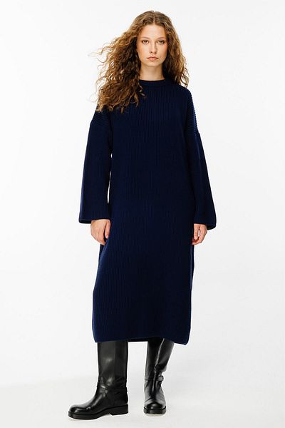 Hooopstore Πλεκτό φόρεμα Navy Blue