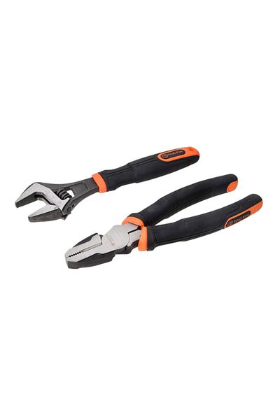 Tactix 2-Piece Chrome-Vanadium Steel Plier and Wrench Set