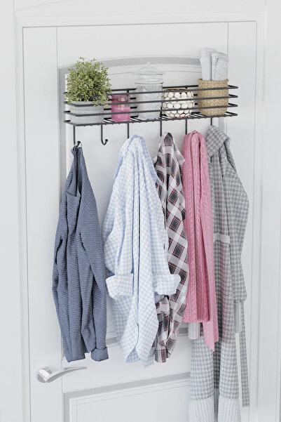 zabata Yapışkanlı Metal Duvar Elbise Askılığı Kapı Arkası Askılık Portmanto Organizer Askı