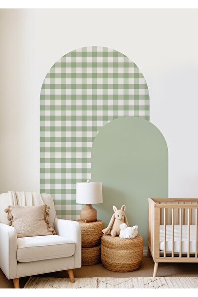 WALLHUMAN Bohem Tarz Dekoratif Damalı Oval Duvar Stickerı