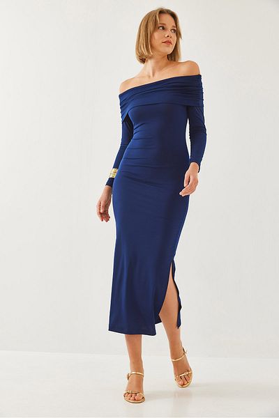 Bianco Lucci Dlouhé dámské šaty Madonna Collar - 374 60351137