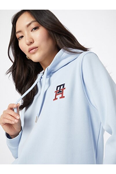 Tommy Hilfiger TH NAKIŞ MONOGRAM LOGULU KAPÜŞONLU SWEATSHİRT