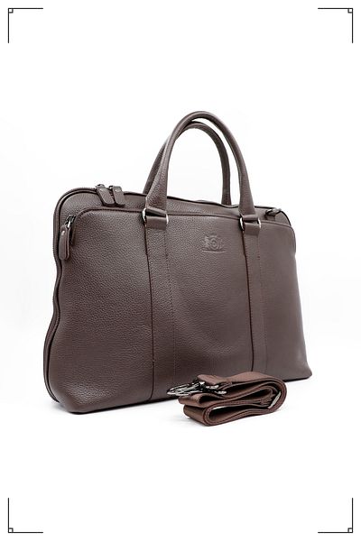 Derimo Leather حقيبة كمبيوتر محمول وحقيبة من الجلد الطبيعي