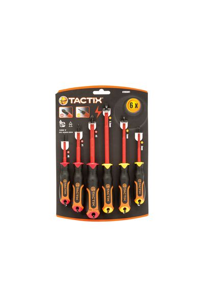 Tactix مجموعة مفكات براغي معزولة مكونة من 6 قطع 205601