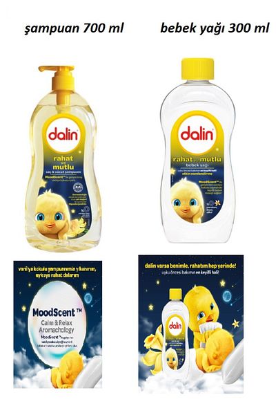 Dalin Dalin Comfortable and Happy Babies Shampoo 700 Ml, Baby Oil 300 ml
