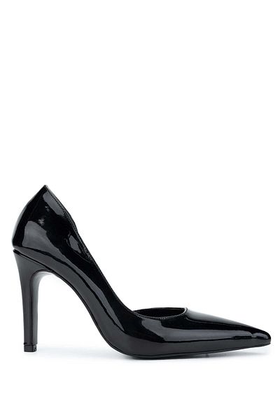 Tamer Tanca Women's Vegan Black Patent Leather Heeled Shoes