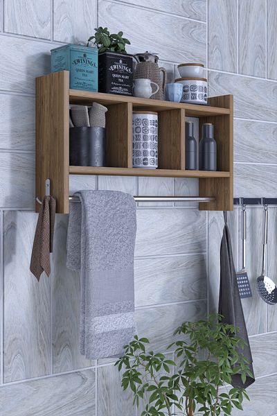 moka park avm Wall Mounted 2-Shelf 3-Compartment Metal Hanging Wall Shelf