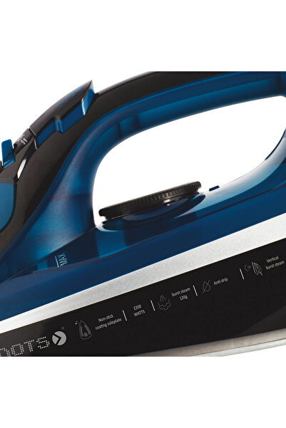 DOTS Steam Iron, 0.3 Liter Capacity - 2200 Watt - Black & Blue