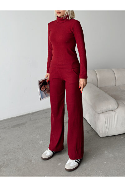 AFROGİYİM Women's Turtleneck Comfortable Cut Set