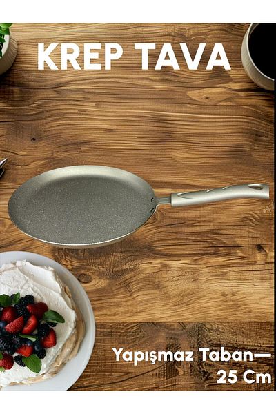 Bayev Nirvana 25 cm Gray Crepe Pan - Granite Coated Crepe Omelet Pan