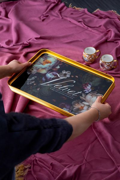 ACAR Velvet Milla Glass Tray - 39 cm