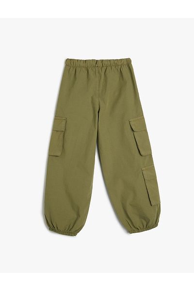 Koton Jogger-Cargohose aus Baumwolle mit Bindetasche an der Taille