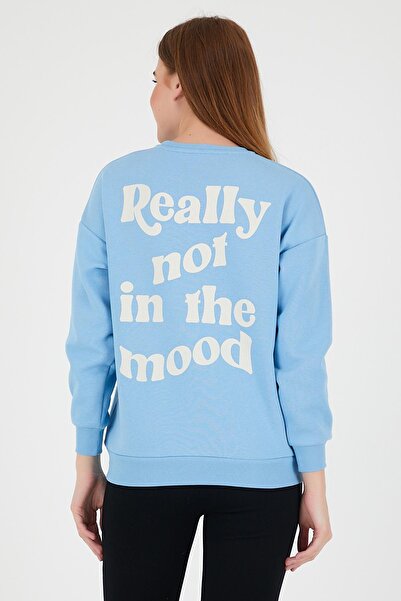 Polo State Жіночий оверсайз-светр з принтом, 3 нитки, синій