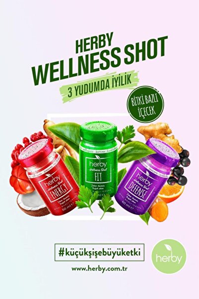 Herby Wellness Shot 12'li Deneme Paketi Bitki Bazlı Içecek 60 ml