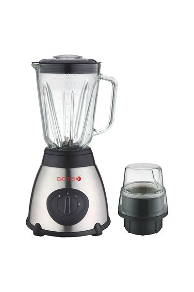 DOTS 2 In 1 Stainless Steel Multi Functional Blender 1.5 Liter with Grinder - 500 Watt - Silver & Black