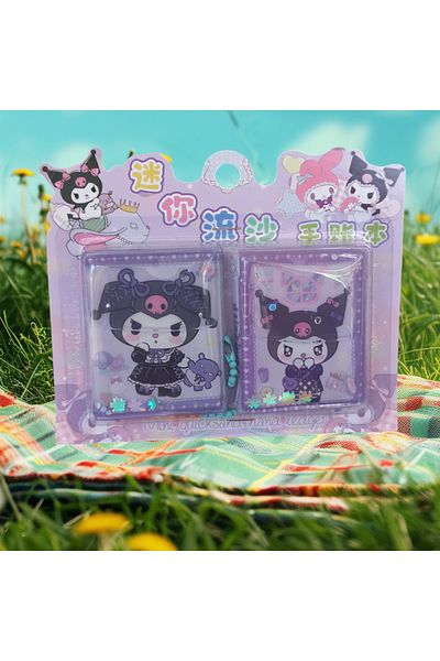 Mucizelerevi Accesoriu pentru școală pentru copii - Bloc de note Kuromi Juicy Tiny din 2 piese, cadou cu lanț de breloc