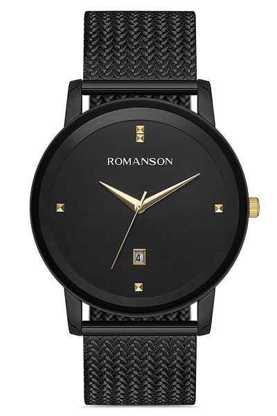 Romanson Black Stainless Steel Men's Wrist Watch
