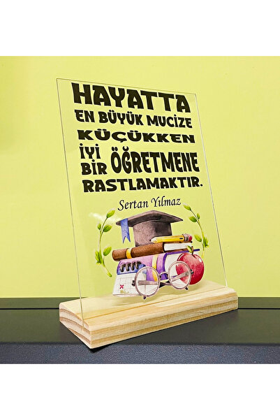 Hediyelen Öğretmenler Günü Hediyesi Şeffaf Çerçeve İsimli