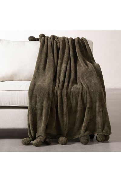 Mudo Concept Green Over-The-Knee Blanket with Pompom - 130X160