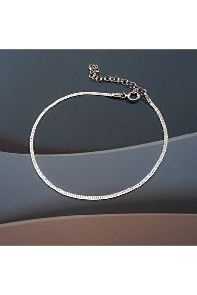 Yantra Silver 925 Ayar Gümüş  1.5 mm Yassı İtalyan Zincir Bileklik