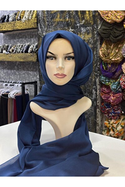zagreus Kadın koyu indigo janjan şal uzunluk 2.50metre abaya abiyeler için